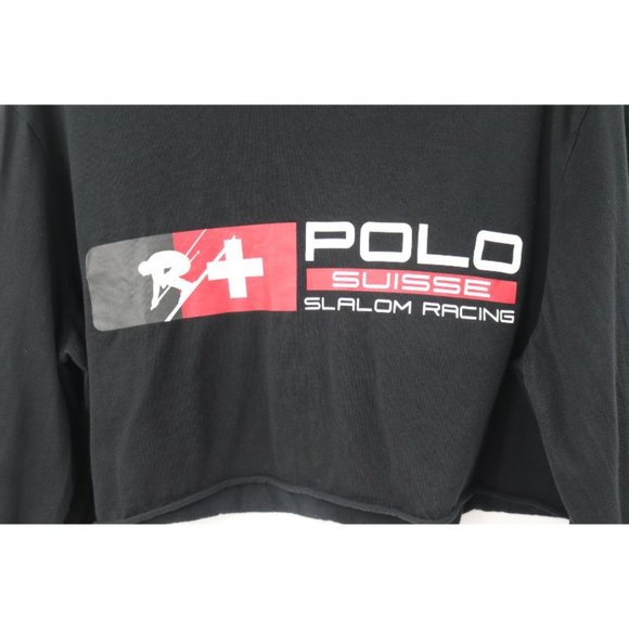 polo ralph lauren women’s L suisse 16 slalom racing cutoff pullover shirt skiing - Picture 2 of 8